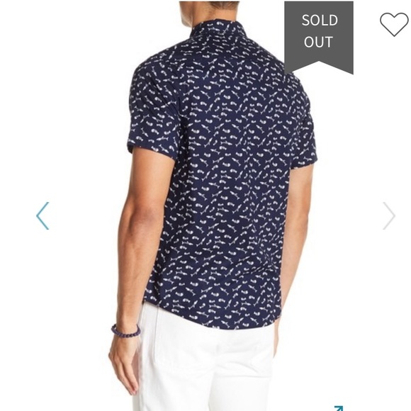 Men’s Fishbone Button Up - Navy S - Picture 7 of 9